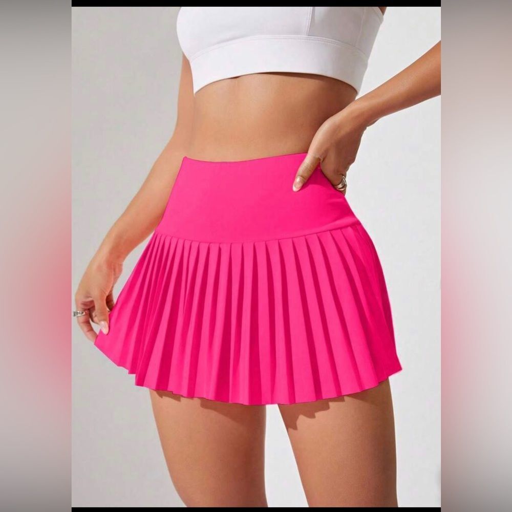 Pleated Skort M Hot Pink